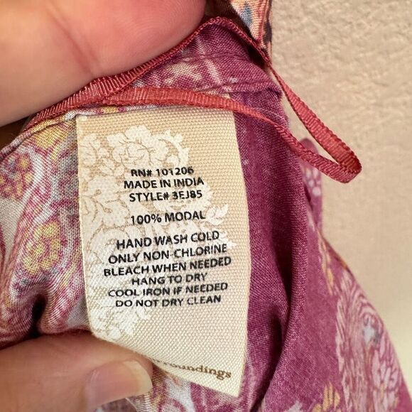 Soft Surroundings Kimono Topper Womens Large Petite Pink Boho Artsy 100% Modal - Picture 6 of 10